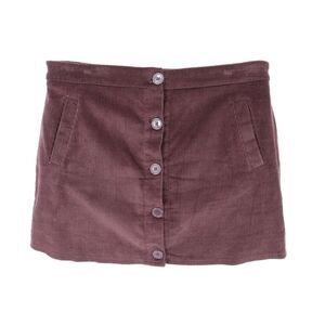 Ultra Flirt Corduroy Skirt Short Straight Womens 1X Brown Towards Mauve Pockets‎